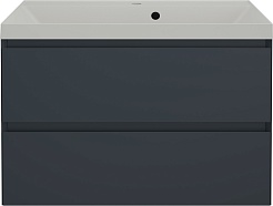 Style Line Тумба под раковину Манхэттен 80 Plus подвесная эмаль графит матовая – фотография-8